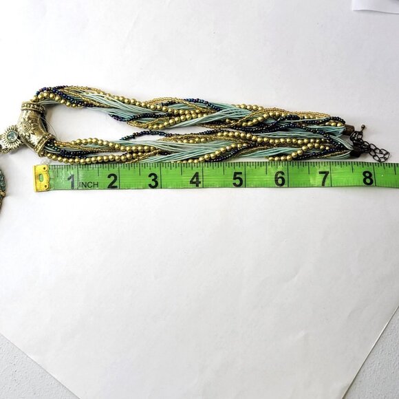 Statement Choker Pendant Necklace Fashion Gemstone Blue Fish Pendant - Picture 7 of 16